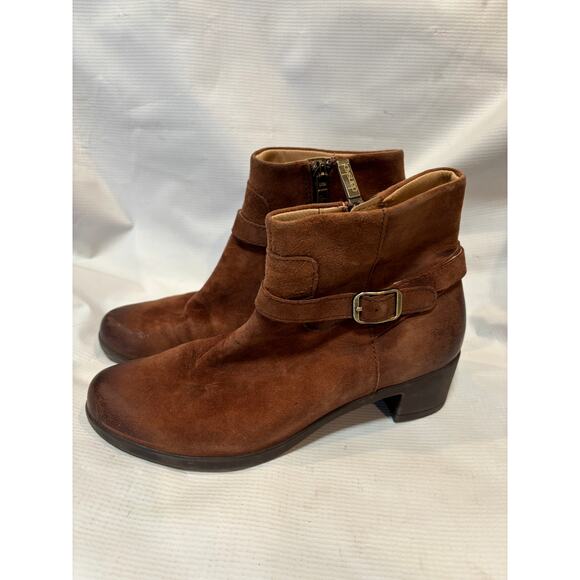 Dansko Womens Cagney Brown Burnished Nubuck Zip Ankle Boots sz 37 / 6.5 - 7 - Picture 1 of 6